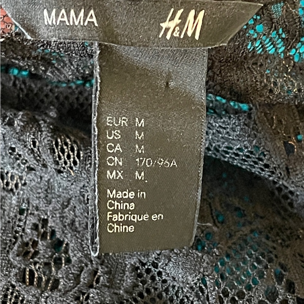 H&M Women’s Black Lace Long Sleeve Top Romantic Blouse Goth Chic Classic Medium - Picture 5 of 8